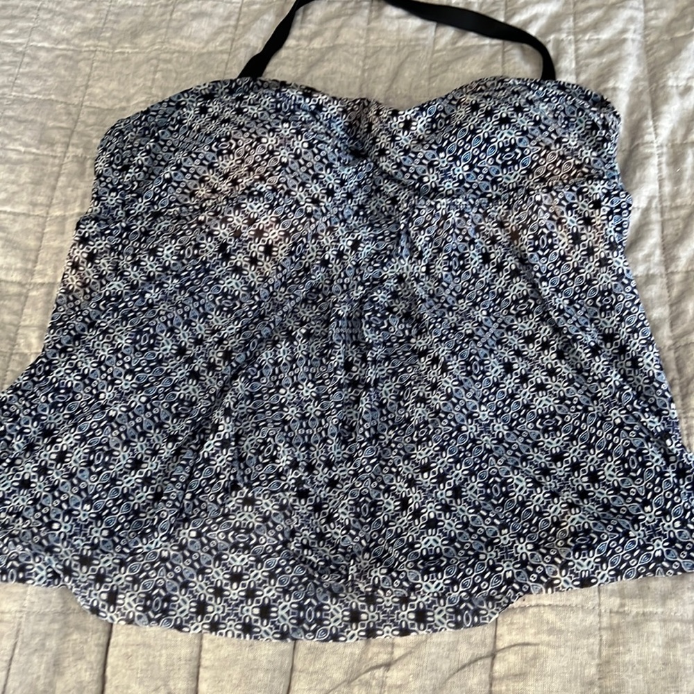 Ava & Viv Size 22w Blue Print Tankini